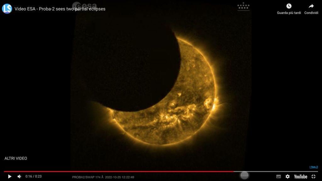 Video ESA - Proba-2 vede due eclissi parziali