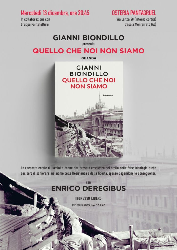 Gianni Biondillo presenta ''Quello che noi non siamo'' a Casale Monferrato