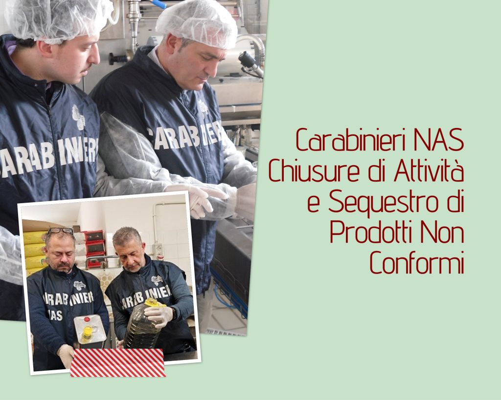 Carabinieri NAS: Chiusure di Attività e Sequestro di Prodotti Non Conformi