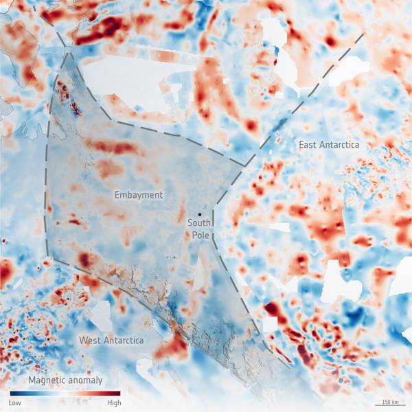 Filling the GOCE data gap unearths South Pole’s geological past