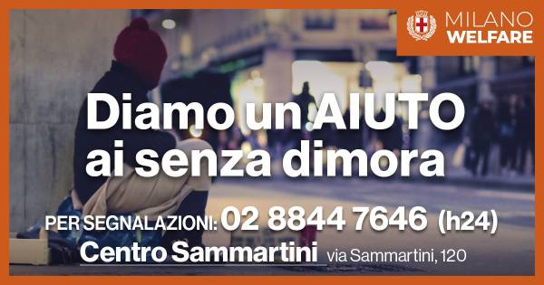 Milano aiuta. Riparte oggi il piano freddo per i senza dimora