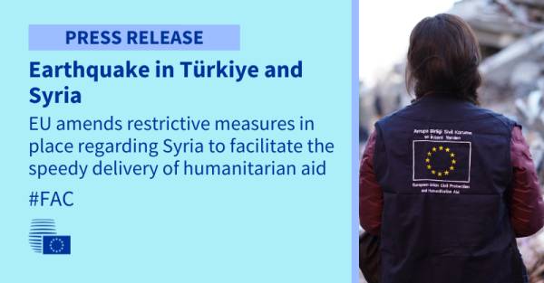 Terremoto in Turchia e Siria: UE modifica le misure restrittive in vigore nei confronti della Siria